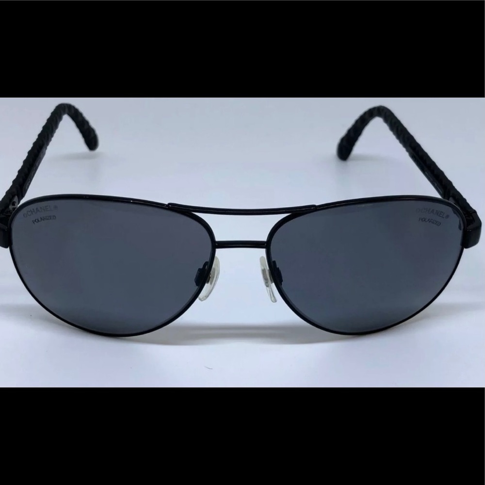 Chanel black pilot sunglasses